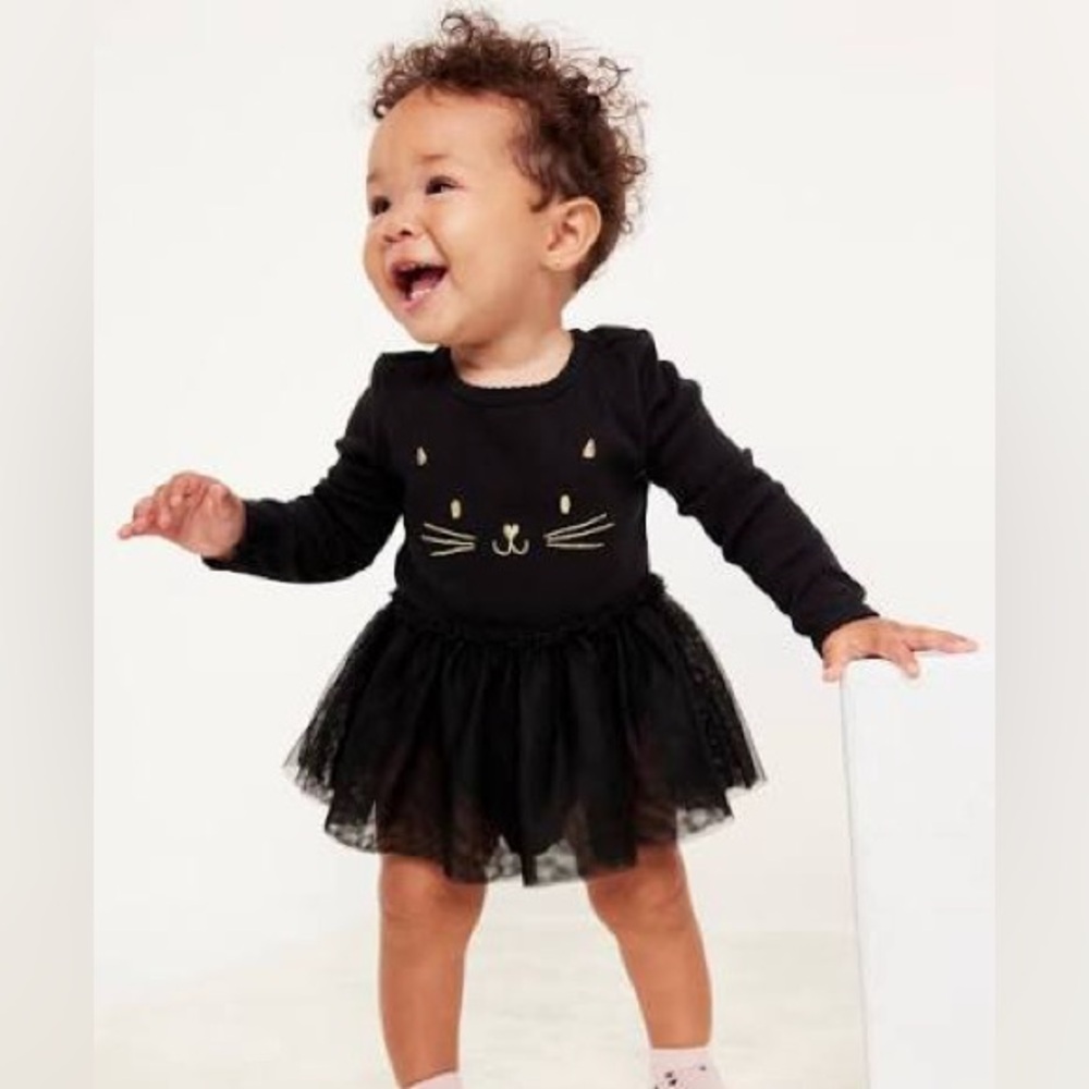 Girls Black Cat Tutu Dress